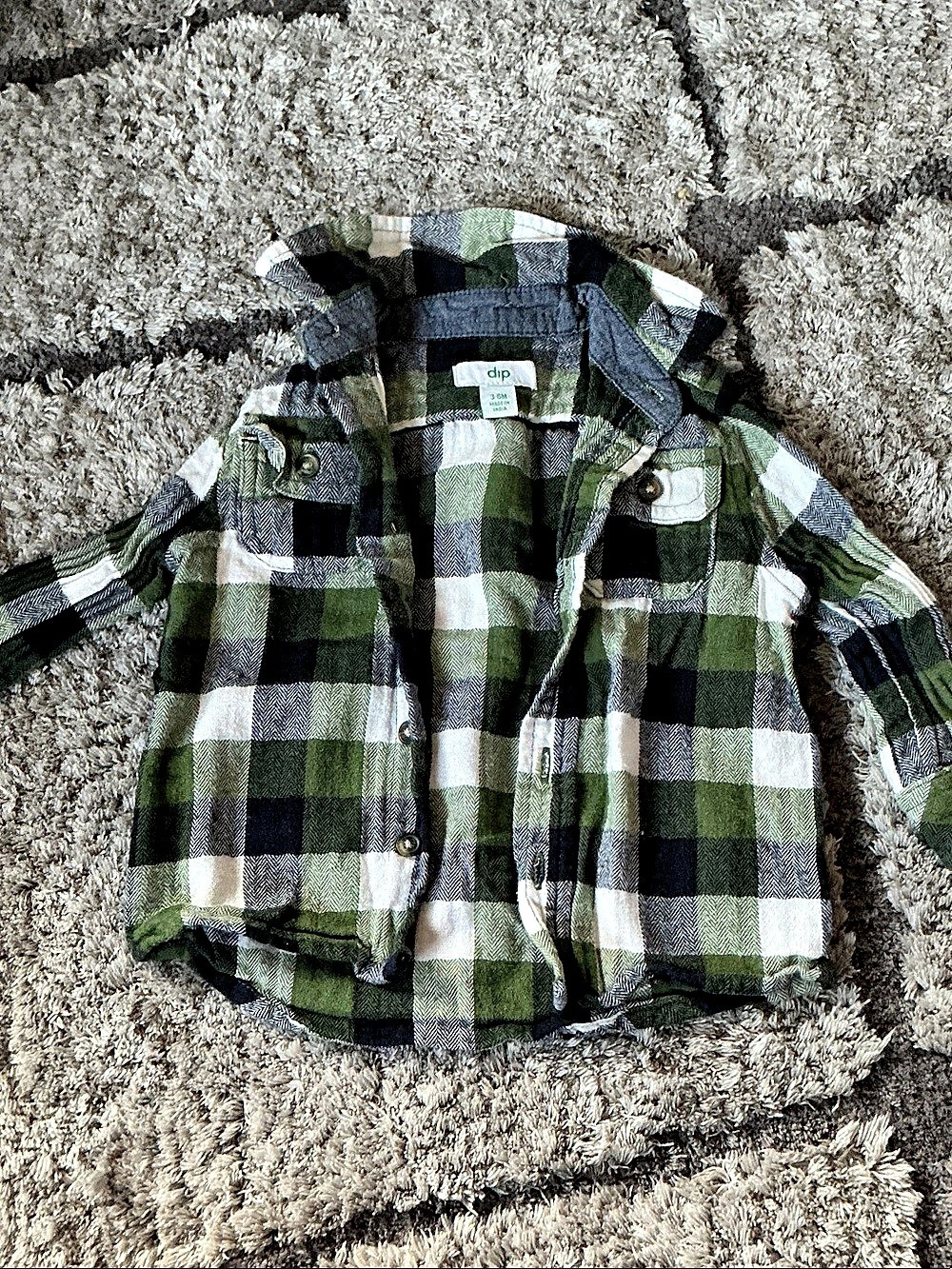 dlp Plaid Jacket in Green & Black Baby 3-6M